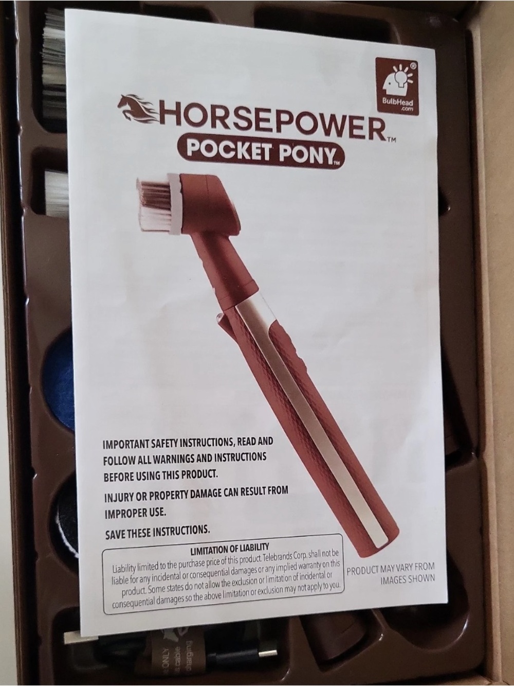 Pocket Pony Power Scrubber Electric Cleaner - Brown & Black - Picture 4 of 4
